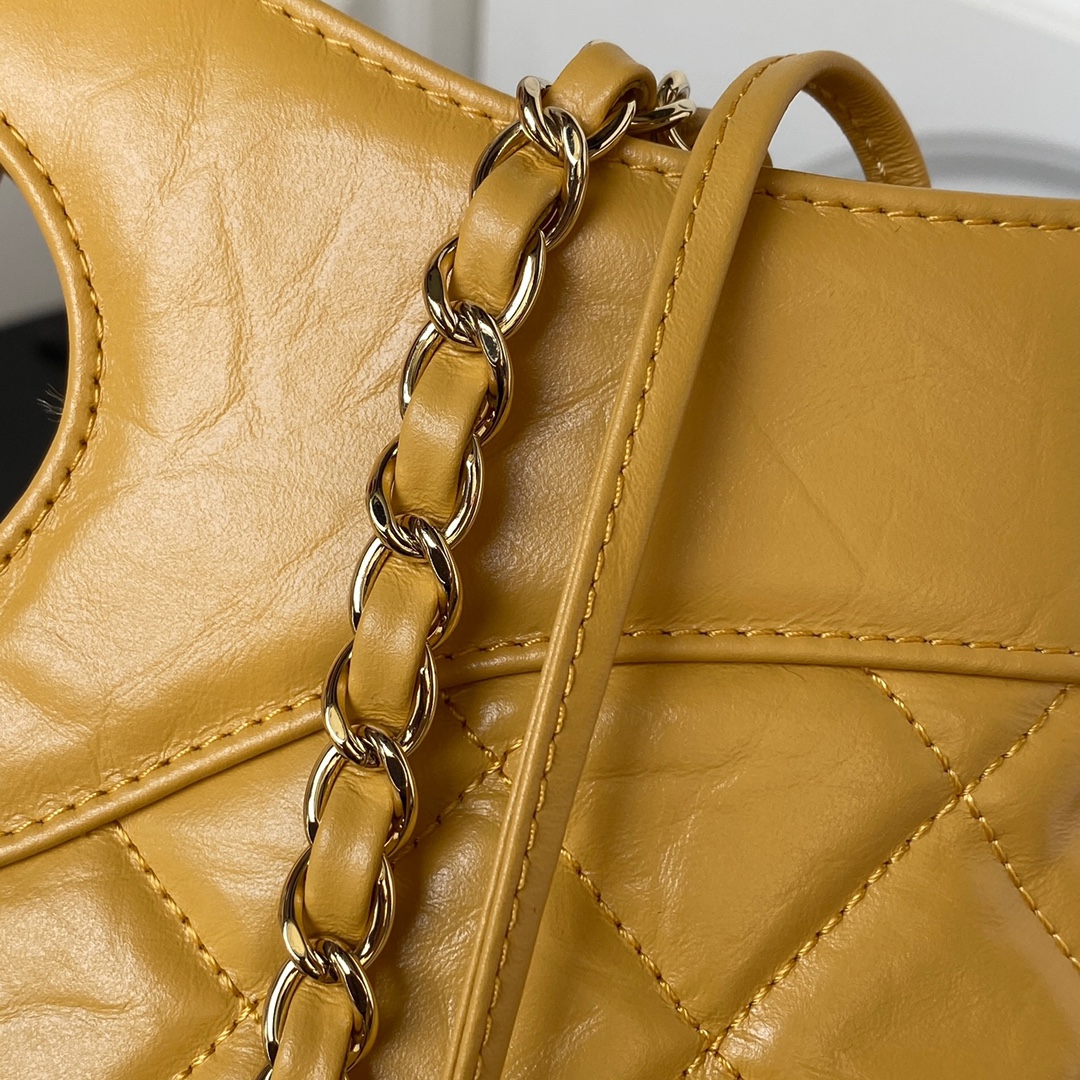 Calfskin Large 31 Chain Shoulder Bag Handbag AS1010 Yellow